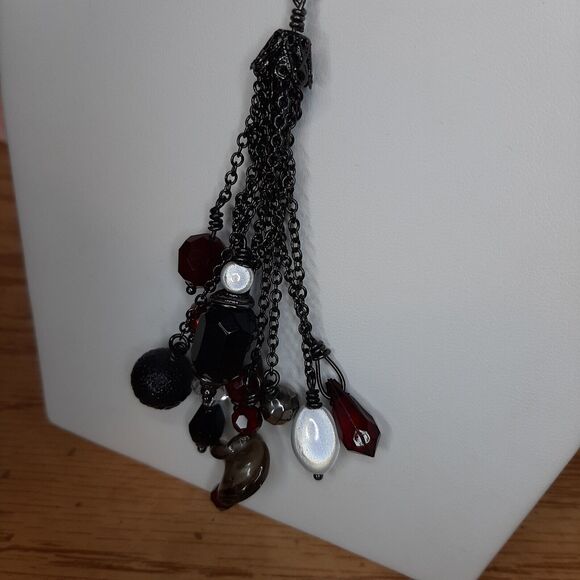 Lia Sophia "Flamenco" Y-Drop Necklace Pearl & Glass 26-29" - Picture 3 of 8